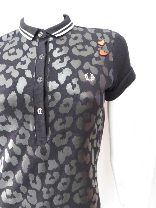 Amy Winehouse Black Leopard Print Pique Dress Hot on Sale