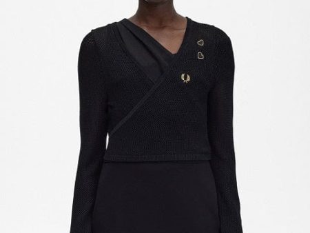 Amy Winehouse Black Open-Knit Wrap Cardigan Cheap