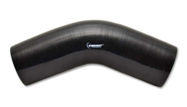 Vibrant 4 Ply Reinforced Silicone Elbow Connector - 3.5in I.D. - 45 deg. Elbow (BLACK) Online now