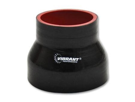 Vibrant 4 Ply Reinforced Silicone Transition Connector - 3in I.D. x 3.25in I.D. x 3in long (BLACK) Hot on Sale