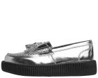 T.U.K Metallic Silver Loafer Viva Low Creeper Online Sale