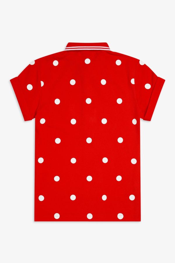 Amy Winehouse Lipstick Red Polka Dot Pique Shirt on Sale