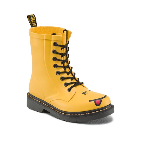 DRENCH MATT YELLOW ACID SMILEY RUBBER BOOT Online now