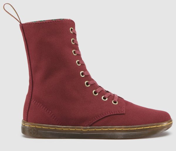 STRATFORD CHERRY RED CANVAS BOOT Cheap