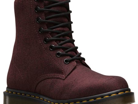 1460 Vegan Castel Cherry Red Serge Canvas Lace Up Boot Supply