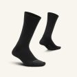 Feetures Plantar Fasciitis Relief Sock Light Cushion Crew Socks - Black Fashion