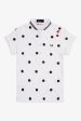 Amy Winehouse White Polka Dot Pique Shirt Hot on Sale