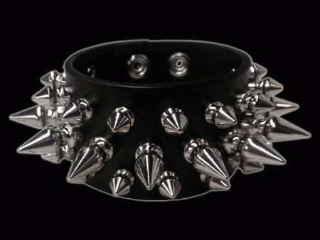 Funk Plus - 1 Row 1  Spike & 2 Rows 1 2  Silver Spike Bracelet For Cheap