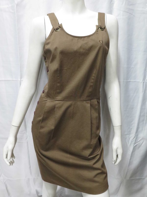 LADIES FRED PERRY APRON DRESS (SILVER MINK) For Discount