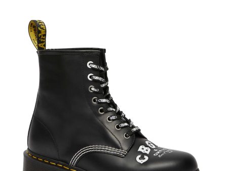 1460 CBGB x OMFUG Black Smooth Leather Lace Up Boot Fashion