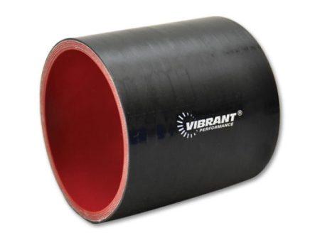 Vibrant 4 Ply Reinforced Silicone Straight Hose Coupling - 2.5in I.D. x 3in long (BLACK) Fashion