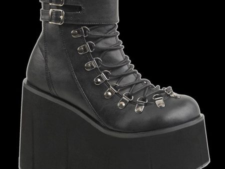 Demonia - Black 2 Buckle Kera Lace Up Supply