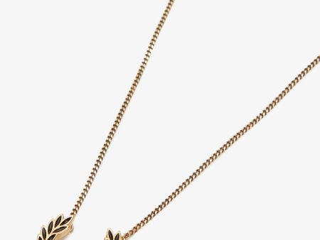 Fred Perry Black Plated Laurel Wreath Necklace Cheap