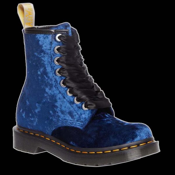 Dr Martens - 8 Blue Velvet Vegan Boots 31020436 For Discount