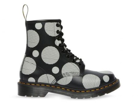 1460 Black+White Polka Dot Smooth Lace Up Boot Discount