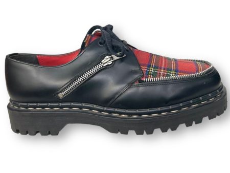 Tredair Black Leather Tartan Zipper 3 Eyelet Tie Oxford Shoe Supply