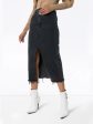 Elizabella front slit denim skirt Online Sale