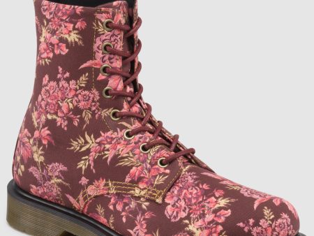 1460 Beckett Cherry Red Jouy Floral Canvas Boot Online