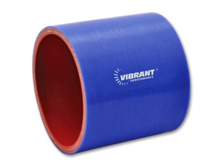 Vibrant 4 Ply Reinforced Silicone Straight Hose Coupling - 4in I.D. x 3in long (BLUE) Online now