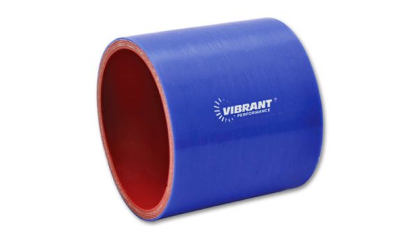 Vibrant 4 Ply Reinforced Silicone Straight Hose Coupling - 4in I.D. x 3in long (BLUE) Online now