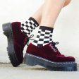 AGGY CREEPER CHERRY RED VELVET SHOE For Sale