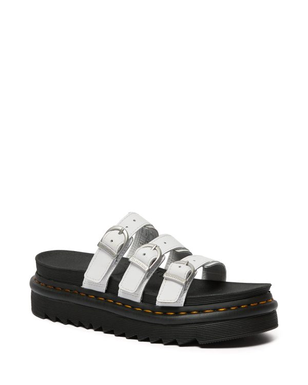 Blaire Slide White Hydro Leather Sandal Sale