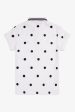 Amy Winehouse White Polka Dot Pique Shirt Hot on Sale