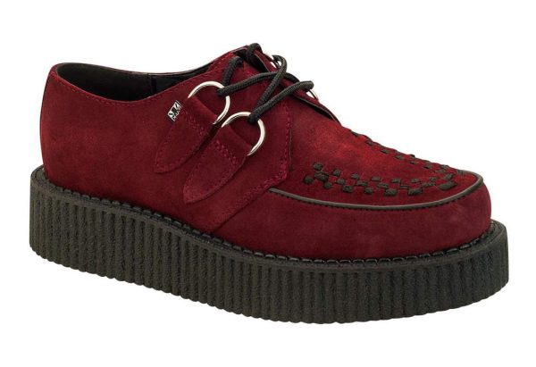 T.U.K BURGUNDY SUEDE VIVA LOW CREEPER Supply