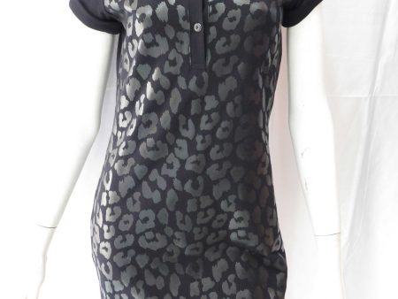 Amy Winehouse Black Leopard Print Pique Dress Hot on Sale