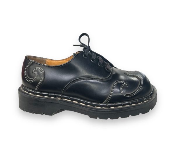 Tredair Black Leather 4 Eyelet Swirly Tie Oxford Shoe Online now