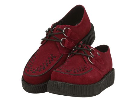 T.U.K BURGUNDY SUEDE VIVA LOW CREEPER Supply