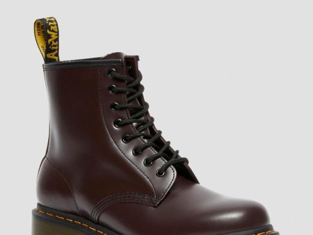 1460 Burgundy Smooth Leather Lace Up Boot Online now