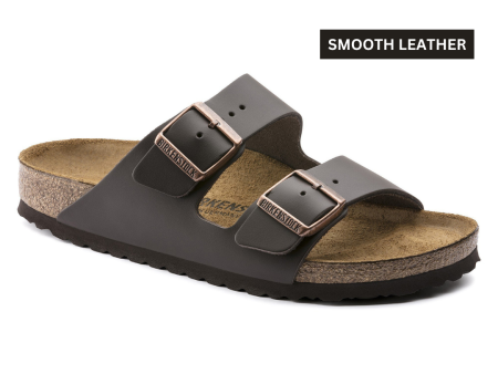 Birkenstock Arizona Dark Brown Smooth Leather Sandals For Sale