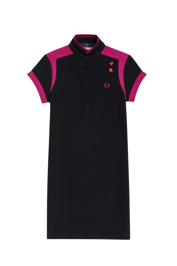 Amy Winehouse Black Panelled Pique Shirt Dress For Sale