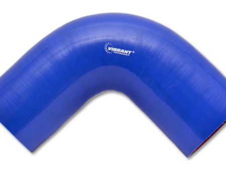 Vibrant 4 Ply Reinforced Silicone Elbow Connector - 2.5in I.D. - 90 deg. Elbow (BLUE) Discount