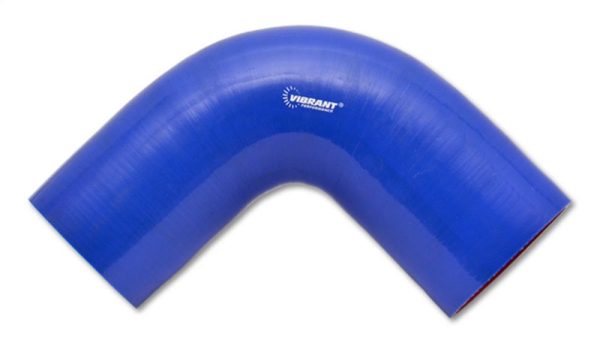 Vibrant 4 Ply Reinforced Silicone Elbow Connector - 2.5in I.D. - 90 deg. Elbow (BLUE) Discount