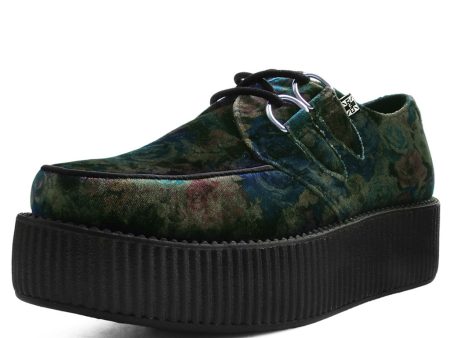 T.U.K Dark Floral Velvet Viva Monda Creeper Discount