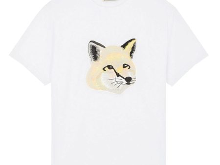 TEE-SHIRT PASTEL FOX HEAD EMBROIDERY Cheap