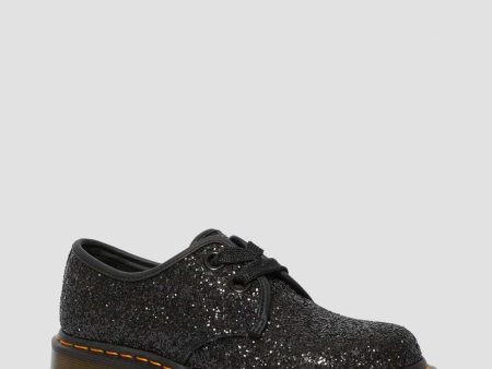 1461 Farrah Black Chunky Glitter Oxford Shoes For Sale