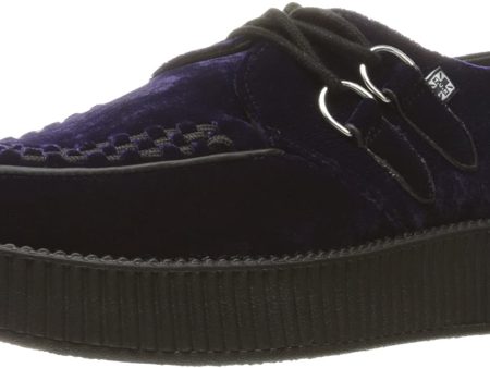 T.U.K 2 Tone Purple Velvet Low Creepers Online now