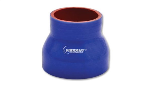 Vibrant 4 Ply Reinforced Silicone Transition Connector - 2.5in I.D. x 3in I.D. x 3in long (BLUE) Online now