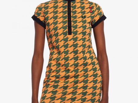 Amy Winehouse Melon Houndstooth Pique Shirt Dress on Sale