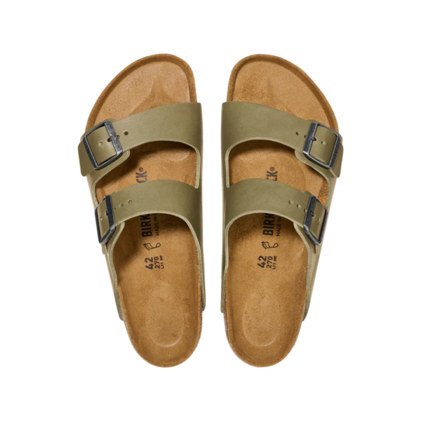 Birkenstock Arizona Faded Khaki Smooth Leather Sandals Fashion