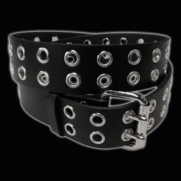 Funk Plus - Silver Double Eyelet Black Belt Sale