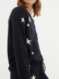 Navy Slouchy Star Cashmere Sweater Fashion