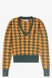 HOUNDSTOOTH V-NECK JUMPER For Discount