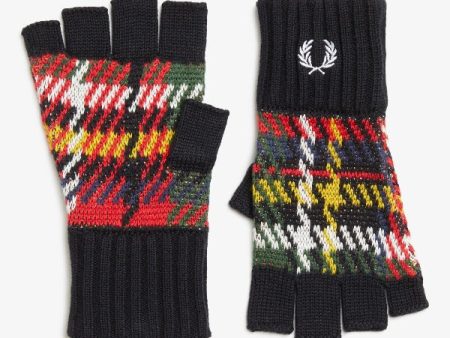 FRED PERRY Fingerless Royal Stewart Tartan Gloves Cheap