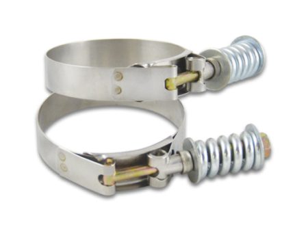 Vibrant Stainless Steel Spring Loaded T-Bolt Clamps (Pack of 2) - Clamp Range 4.78in-5.08in Online Sale