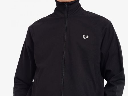 BLACK TONAL TAPE TRACK JACKET For Cheap