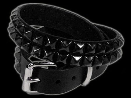 Funk Plus - 2 Row Black 1 2  Pyramid Stud Belt For Discount